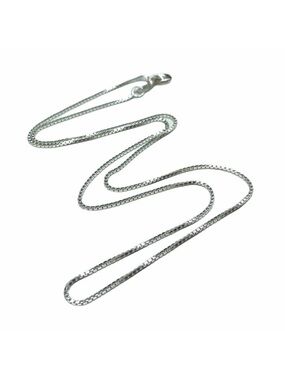 16” Skinny Thin Box Chain Link Necklace Solid Sterling Silver 925 Long Dainty
